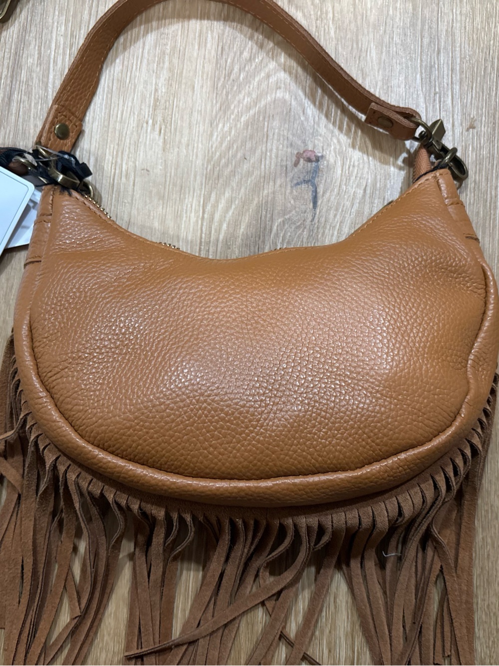 Tan Leather Fringe bohemian western cowgirl  Shoulder Bag detachable. - Picture 6 of 14
